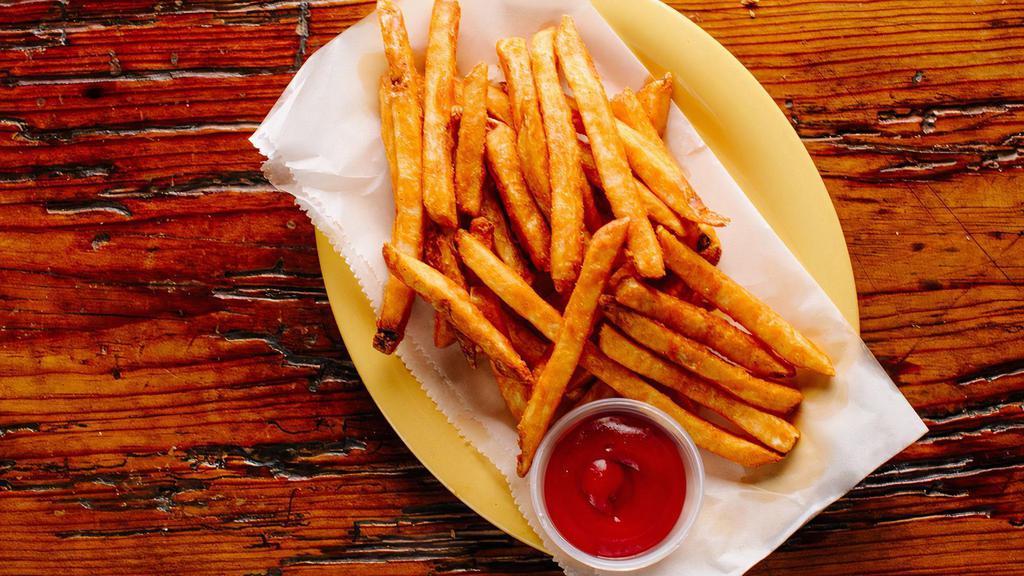 Papas Fritas By 90 Miles Cuban Cafe · By 90 Miles Cuban Cafe. French fries. Vegan. Gluten-Free. Contains soy and nightshades. We cannot make substitutions.