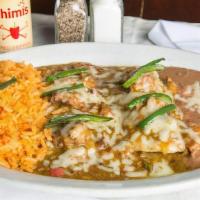 2 Enchiladas · All enchilada platter are served with rice (Mexican or Original) and your choice of beans (r...