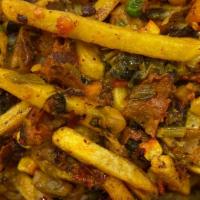Loaded Chicken Fries  · Fries Loaded with Seasoned Chicken Grilled with Onions, Green Peppers, Potatoes and Mixed Ve...