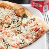 Venus Pizza · Sauteed spinach, chopped tomatoes and feta cheese.