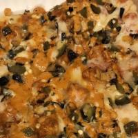 Dance With El Diablo Pizza · Spicy marinara, spicy chicken, habanero peppers, Serrano peppers and jalapeno cheese.