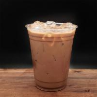 Iced Mocha 16Oz · 2oz Flying Monkey Espresso and our house-made chocolate sauce topped with milk and ice.
