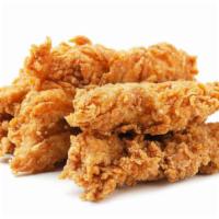 Chicken Strips · 5 pieces of crispy Chicken Strips battered and fried to perfection.
