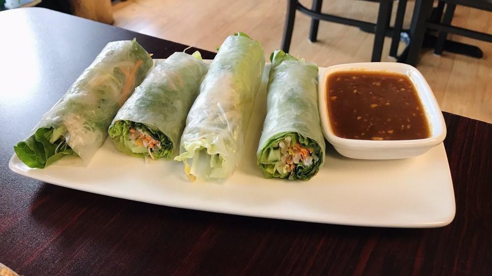 А3.   Fresh Roll · Carrots, cucumber, cilantro, lettuce, bean sprout, noodle choice of chicken or vegetable or tofu choke of shrimp or crab