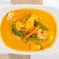 Pineapple Curry · Hot. Red curry. Choice of meat sautéed in red curry with coconut milk, pineapple, tomato and...