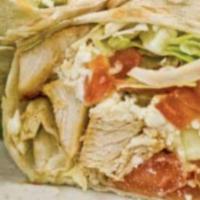 Chicken Strip Pita · Chicken strips, lettuce, tomato and mayo, with Swiss and American cheese.