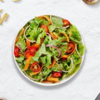 Lettuce Begin The Feast · Mixed greens salad with your choice of toppings, protein and dressing.