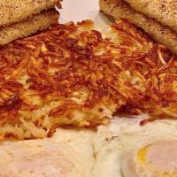 #1 · Two eggs, hashbrowns & toast