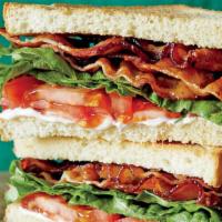 Blt Sandwich · Crispy bacon, lettuce, tomato, toasted white bread,  mayo.