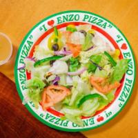 Small Tossed Salad · garden salad with lettuce ,tomatoes,cucumbers,green pepper,onions and banana pepers