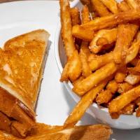 Kids Grilled Cheese · American cheese / Grilled white bread / Choice of side