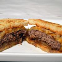 The Michigan Melt · Caramelized onion & cheese, Beyond
Meat or Michigan grass-fed beef on
sourdough bread
