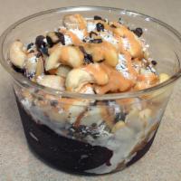 Acai Protein Bowl  - 16 Oz. · 22g-28g protein. Açai & peanut butter topped with granola, almonds, cacao nibs, cashew, coco...