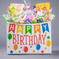 Happy Birthday Candy Basket · Birthdays are meant for celebrations! The birthday themed box will be a welcomed gift and ma...