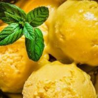 Mango Ice Cream · Home-made mango ice cream.
