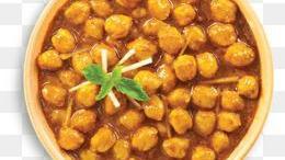 Chana Masala · Fresh garbanzo beans cooked with onion and tomato special sauce.