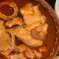 Menudo · Served with tortillas or pan. Onion, oregano, lime. Please add if you would like con pata or...