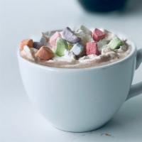 Hot Cocoa · topped with marshmallow charms and whipped cream