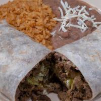 #9 Burrito Dinner · Side of Rice | Side of Beans | 16oz Fountain Drink