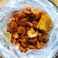 Shrimp (No Head) (1 Lb) · Comes with one corn and two potatoes. Add two boiled eggs or 1/2 lb sausage for an additiona...