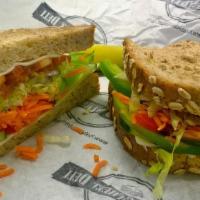 Veggie-Baja Sandwich · Several layers of Boar's Head award winning Swiss cheese, separated avocado, cucumbers, roas...