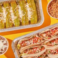 Combo Pack · Choose a combination of 12 tacos or enchiladas with two proteins. Comes with four pint sides...