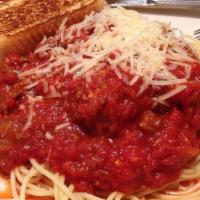 Spaghetti · Meat sauce or meatballs.