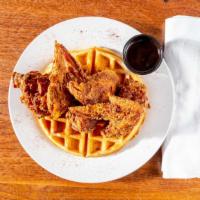 Chicken & Waffles · Our Buttermilk Fried Crispy Chicken Wings Served with our Nutmeg and Vanilla Flavored Waffle...