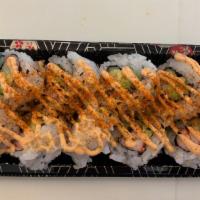 Spicy California Roll · Crab stick, avocado, cucumber, and spicy mayonnaise.