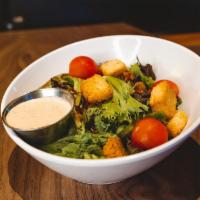 Side Salad · Mixed Greens, Bacon, Tomato, Croutons & your choice of dressing