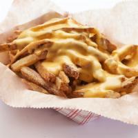 Cheese Fries · Fresh-Cut Fries seasoned with salt and pepper then covered in hot-golden cheese sauce