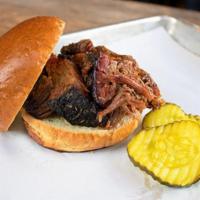 Burnt Ends Sandwich · Limited availability daily! Bite-sized chunks of brisket smoked twice for an extra crispy ou...
