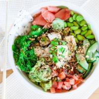 Garden Salad (Vegan) · Organic Salad + Organic Tofu [Flash-Marinaded with our Poke Sauce] + Avocado + Scallions + S...