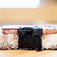 Musubi · Spam glazed with our signature Sweet Soy on white sushi rice, wrapped with seaweed (nori).
