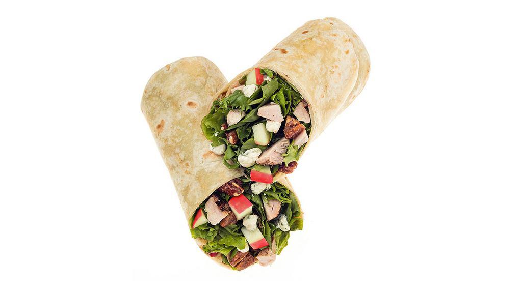 Sophie'S Wrap · This Napa-inspired Signature wrap on a flour tortilla with a recommended base of our Spring Mix. It is served with Grilled Chicken, Bleu Cheese, Dried Cranberries, Pecans and Apples. We recommend our Lite Raspberry Vinaigrette dressing.