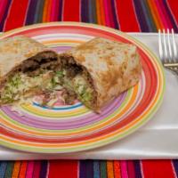 Chicken Burrito  · Served with beans cheese lettuce tomato avocado and sour cream