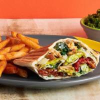 Chicken Caesar Pita · Our chicken Caesar salad with PERi-dried tomatoes in a toasted pita. (761 cal)