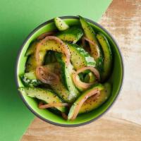Cucumber & Poppy Seed Salad · Cucumbers and pickled onions tossed in a poppy seed dressing. (216 cal)