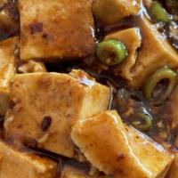 Mapo Tofu · Spicy chili sauce, scallion, soft tofu