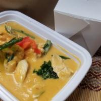 Panang · Contains peanut. Minced red curry, coconut milk, and kaffir lime leaves, simmered to perfect...