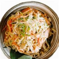 Spicy Kani Crab Salad · Carrots, Cucumber, Tempura Flakes, Spicy Sambal Mayo Dressing