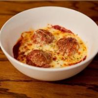 Meatballs In Red Sauce · ll beef meatballs, roasted garlic aioli, provolone, parmesan