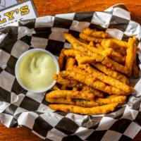 Fried Green Beans · Served with a cucumber wasabi dipping saucd