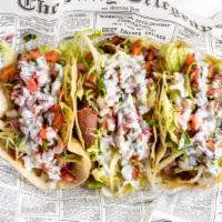 Upton'S Smoky Tacos · These delicious treats were created by our very own Christine. Slow Smoked Beef Brisket, Pep...
