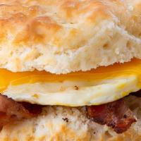 Bacon Egg & Cheese · Crispy, nitrate-free, applewood-smoked bacon with cage-free fried egg and American cheese.