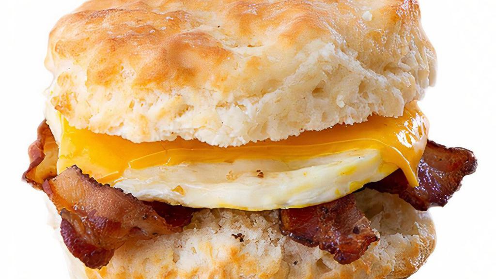 Bacon Egg & Cheese · Crispy, nitrate-free, applewood-smoked bacon with cage-free fried egg and American cheese.