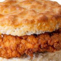 Righteous Chicken Biscuit · Our famous crispy, buttermilk-brined, tenderized, and anti-biotic free chicken breast.