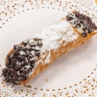 Large Cannoli · Filled with our ricotta cream filling, topped with chocolate chips