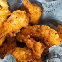 Chicken Tenders · Six pieces fried to a golden brown served with ranch dressing.