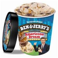 Ben & Jerry'S Americone Dream (1 Pint) · Vanilla ice cream with fudge-covered waffle cone pieces and a caramel swirl. 16oz